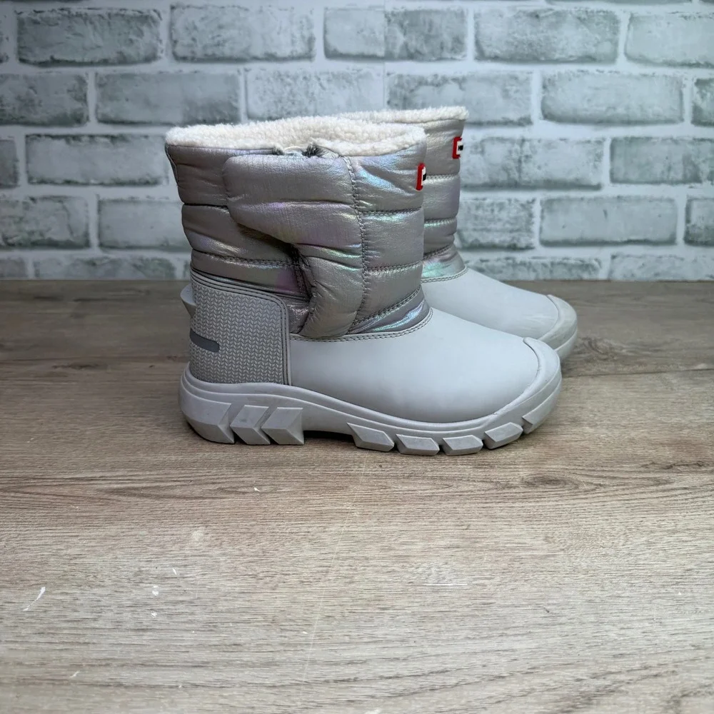 Hunter‎ Kids Intrepid Snow Boots Silver Iridescent US 2